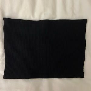 Urban Outfitters Black Ribbed Bandeau Crop Top